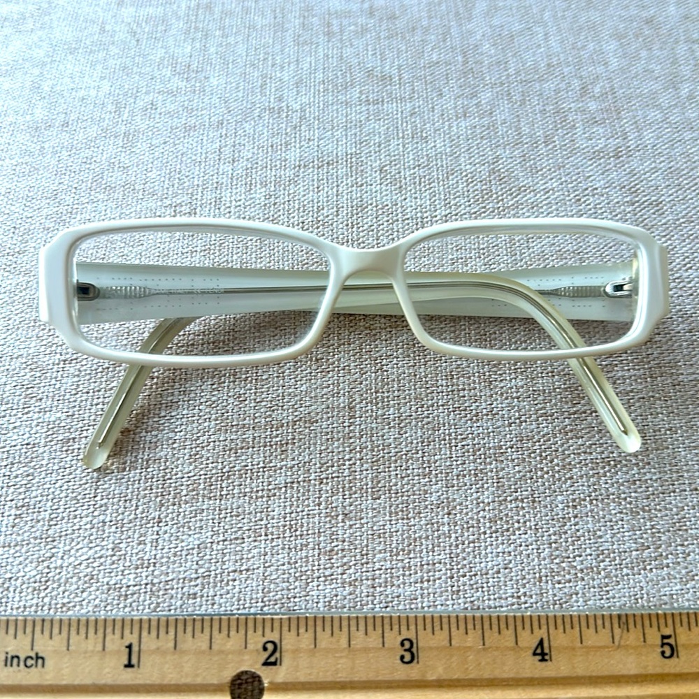 Fendi Cream Rectangular Glasses With Crystal Deta… - image 1
